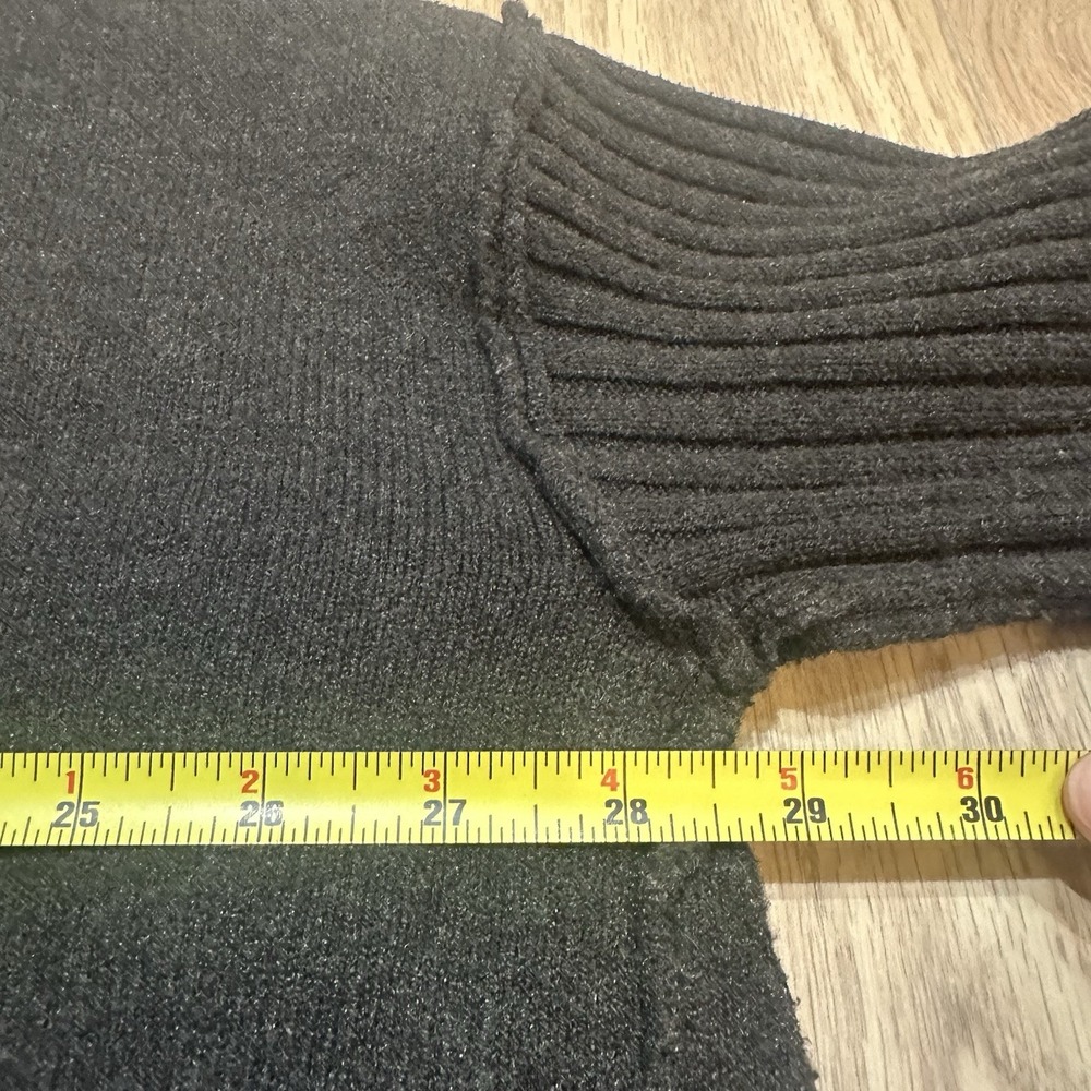 Free People Orion A-Line Sweater Tunic M Charcoal Oversized! V-Neck  $148 Retail - Picture 5 of 9